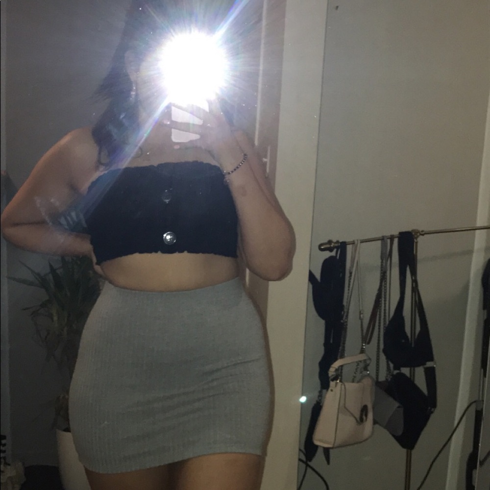 Grey Pencil Mini Skirt RD Style